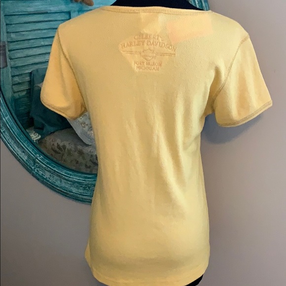 Harley Davidson S/S Open Flower Shirt/Top - Picture 5 of 9